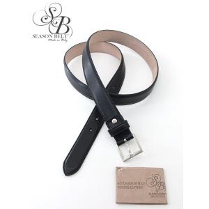 SEASON BELT/シーズンベルト/レザーベルト/イタリアンカーフ/30mm/ブラック/seb3...