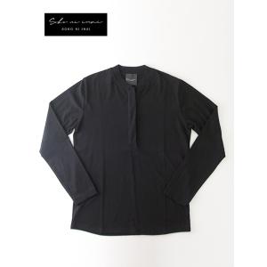 SOKO NI INAI ヘンリーネックTシャツ イタリア製 ブラック sni502209