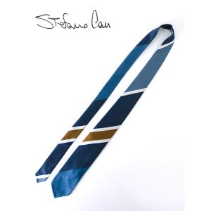 ステファノ カウ Stefano Cau ネクタイ/シルク/スフォデラート/レジメンタル ブルー s...