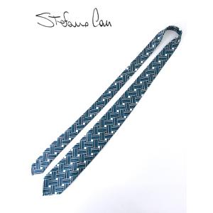 ステファノ カウ Stefano Cau ネクタイ/シルク/スフォデラート/幾何学プリント ブルー ...