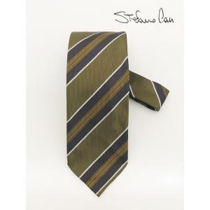 ステファノ カウ Stefano Cau ネクタイ/シルク/スフォデラート イタリア製 オリーブ/ネ...