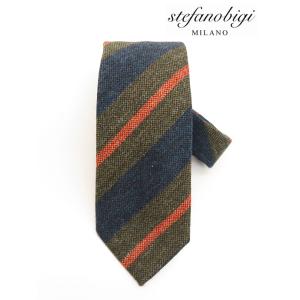 stefanobigi  ステファノビジ ネクタイ/ウール イタリア製 グリーン/ネイビー ste4...