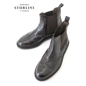 ストゥルリーニ STURLINI 軽量ウィングチップサイドゴアブーツ/ガーメントダイ イタリア製 ダ...