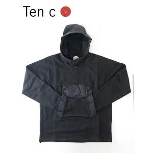 【30％OFF】Ten-c/テンシー プルオーバースウェットフーディ/Combo Tech PO Sweatshirt ブラック ten462007｜rootweb