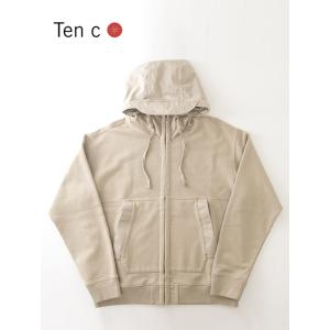 テンシー Ten c ジップアップスウェットフーディ カーキベージュ ten502001