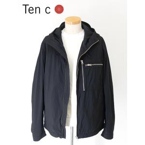 テンシー Ten c ナイロンジップフーディ/MID LAYER ブラック ten502006