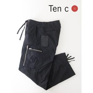 テンシー Ten c ワイドカーゴパンツ/高密度ナイロン ブラック ten502010