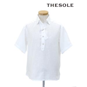 ザソール THE SOLE フレンチリネン/オープンカラープルオーバーシャツ ホワイト tso520...