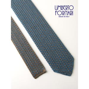 UMBERTO FORNARI/ウンベルト・フォルナリ/リバーシブルニットタイ/ブルー×ブラウン/u...