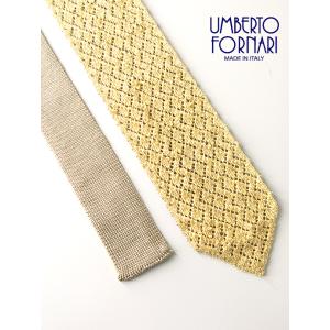 UMBERTO FORNARI/ウンベルト・フォルナリ/リバーシブルニットタイ/ベージュ×マスタード...