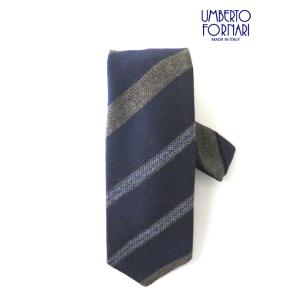 ウンベルト・フォルナリ UMBERTO FORNARI ネクタイ/ウール イタリア製 ネイビー×ブラ...