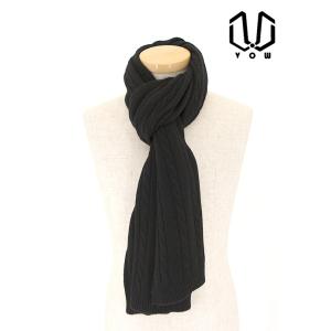 VOW/ボウ/カシミアニットマフラー/ブラック/vow422203