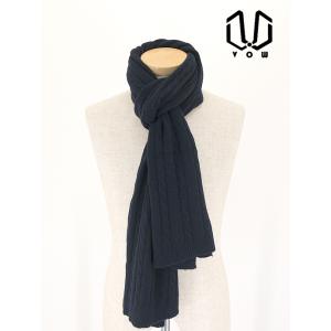 VOW/ボウ/カシミアニットマフラー/ネイビー/vow422205