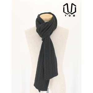 VOW/ボウ/カシミアニットマフラー/チャコールグレー/vow422207