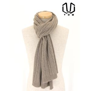 VOW/ボウ/カシミアニットマフラー/ライトブラウン/vow422211