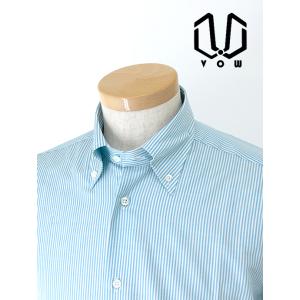 ボウ VOW ウールシャツ/REDA ACTIVE/ボタンダウン イタリア製 ブルー×ホワイト vo...