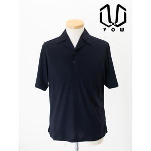 ボウ VOW ウールポロシャツ/Super150'sジャージー/ヴィンテージオープンカラー/洗濯可 日本製 ダークネイビー vow480601