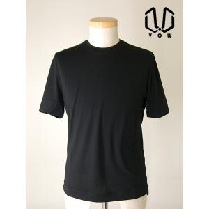ボウ VOW ウールTシャツ/クルーネック/Super150'sジャージー/洗濯可 日本製 ブラック vow480805｜rootweb