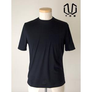 ボウ VOW ウールTシャツ/クルーネック/Super150'sジャージー/洗濯可 日本製 ブラック...