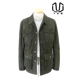 【30％OFF】ボウ VOW スエードサファリジャケット イタリア製 フォレストグリーン vow48...
