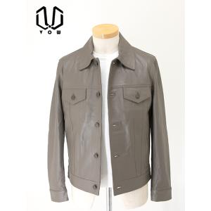 ボウ VOW レザーGジャン/ラムナッパ イタリア製 トープ vow500604