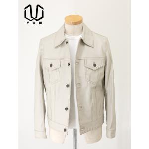 ボウ VOW レザーGジャン/ラムナッパ イタリア製 エクリュ vow500605