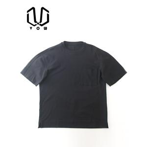 ボウ VOW カシミヤライクコットンTシャツ/ストーンウォッシュ/クルーネック 日本製 フェイドブラ...