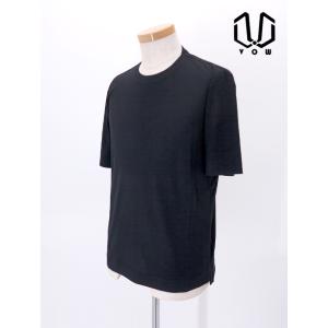 ボウ VOW ウールTシャツ/クルーネック/Super150sジャージー/洗濯可 日本製 ブラック ...