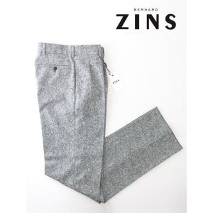 ベルナール ザンス BERNARD ZINS モノトーンホームスパン/2インプリーツスラックス/H8...
