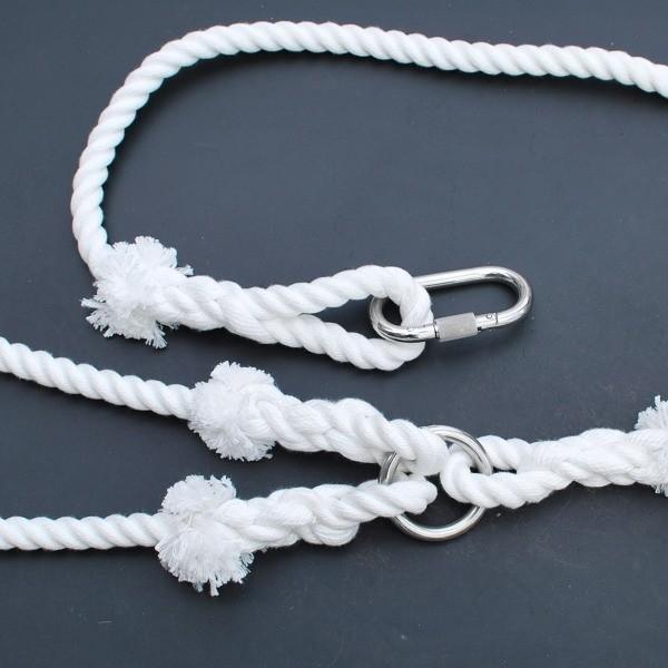 ブランコ用ロープ　カラビナ付　16ｍｍ　ダブル×2ｍ　DIY 家庭用 ブランコ 遊具　屋外　取替/取...