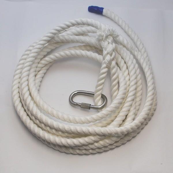 ブランコ用ロープ　カラビナ付　16ｍｍ　シングル×3ｍ　DIY 家庭用 ブランコ 遊具　屋外　取替/...