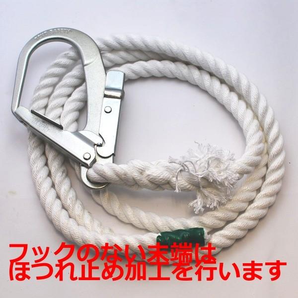 親綱ロープ　片フック付(＊片側ほつれ止め末端加工)　16ｍｍ×15ｍ　安全確保　高耐久　大口径フック...