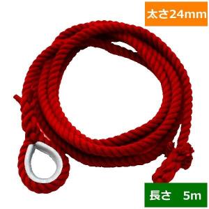 ターザンロープ カラー 登り綱 リプロン赤 24mm×3m DIY 家庭用