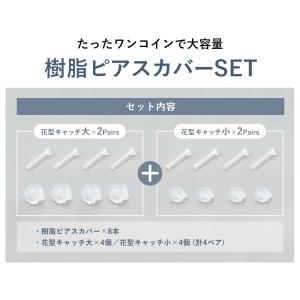 ピアスカバー 4ペア アクリル樹脂素材 金属ア...の詳細画像3