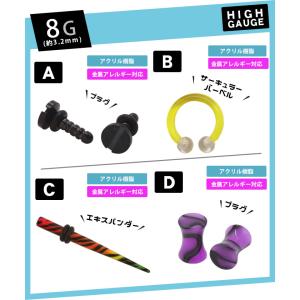 ホール プラグ トンネル リング ボディピアス...の詳細画像2