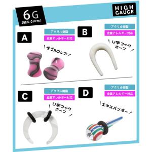 ホール プラグ トンネル リング ボディピアス...の詳細画像3