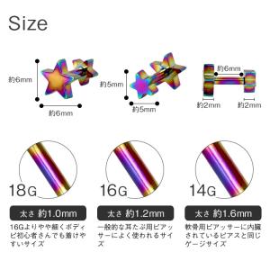 軟骨ピアス 18G 16G 14G ボディピア...の詳細画像5