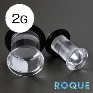 ROQUE（ロキ） シングルフレア プラグ ボディピアス 8G 透明アクリル(1