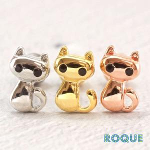 ボディピアス 16G お座りねこ ストレートバーベル(1個売り)(オマケ革命)｜roquebodypieace