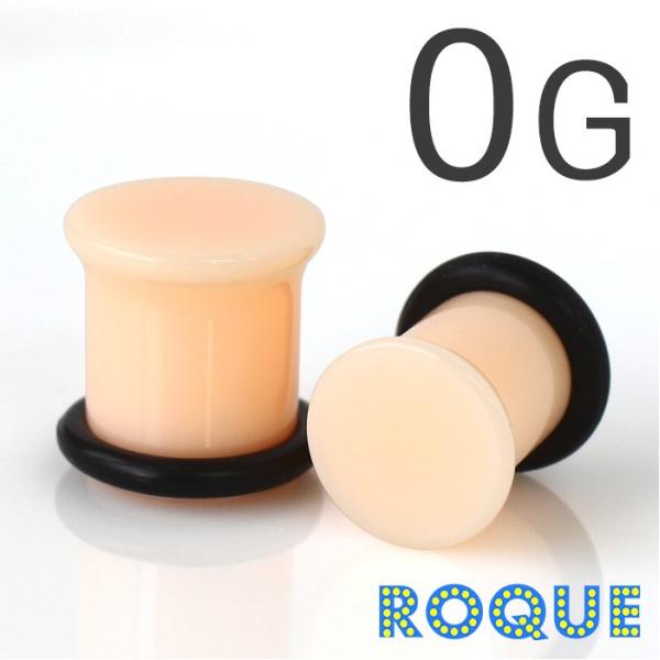 ボディピアス 0G アクリル 肌色シングルフレアプラグ(ハイゲージ)(1個売り)(オマケ革命)