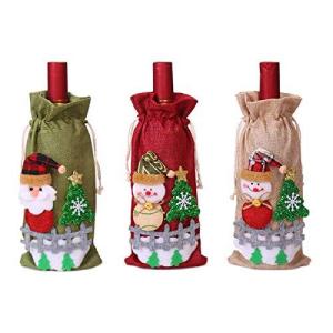 クリスマス ワインボトル 飾り 3点セット ワインボトルカバー サンタクロース 雪だるま ワイン シャンパンカバー クリスマス テーブル装飾 雰囲気作