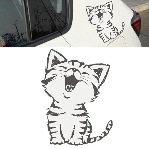 GETON かわいい 猫 反射 ステッカー LOVE ラブ ハート シール ロゴ 車 カー バイク ...