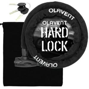 OLAVENT(オーラヴァン) ワイヤーロック バイクロック耐久テスト済み 極太 直径24mm×1500mm 厚手カバー バイク チェーンロ
