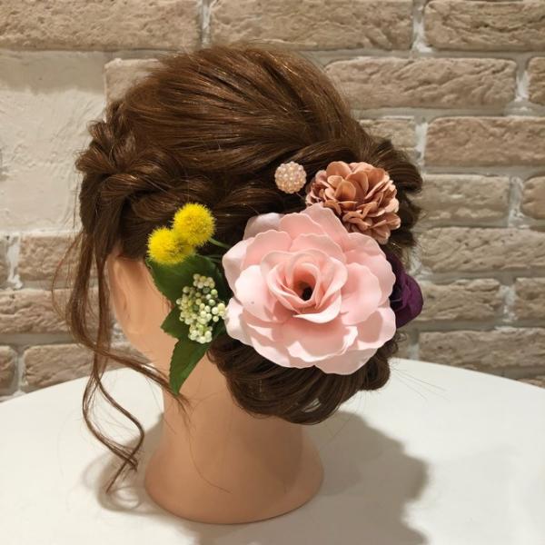 髪飾り  成人式  ピンク