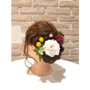 髪飾り  成人式  ホワイト