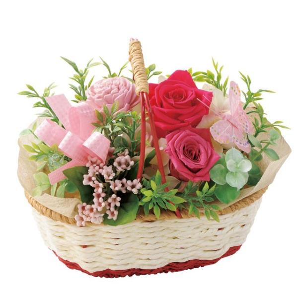 バスケットガーデン　ピンク　お見舞い　内祝い　贈り物　誕生日　送別会　結婚式
