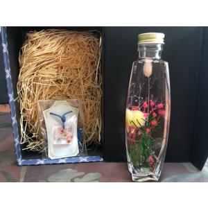 ハーバリウム  と固まるハーバリウム  のネックレスセット　レッド／ピンク　ウエディング　ブーケ　母...