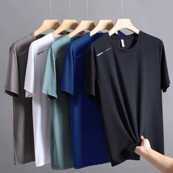 Tシャツ メンズ 半袖 吸汗速乾 吸湿 冷感生地 夏服 大きいサイズ サラサラ 通気性 メッシュ ト...