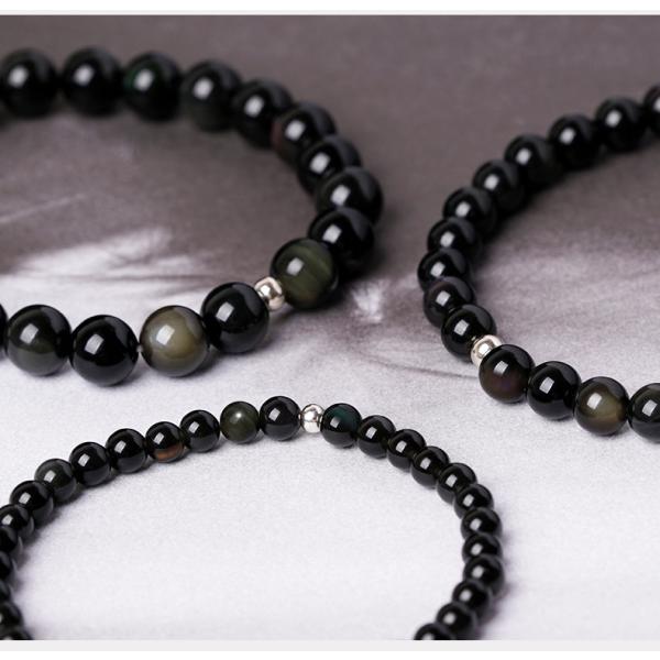 黒曜石 ブレスレット 腕輪 数珠 パワーストーン 天然石 開運 プレゼント 金運