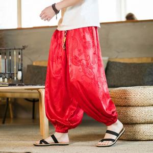 サルエル ワイドパンツ メンズ 九分丈 夏 春...の詳細画像2